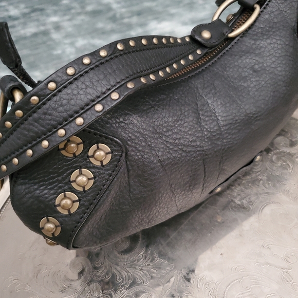 Cole Haan purse black stud leather Harley Davidson - Picture 7 of 17